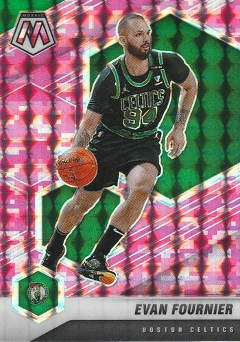 #132 Evan Fournier - Boston Celtics - 2020-21 Panini Mosaic - Mosaic Camo Pink Basketball