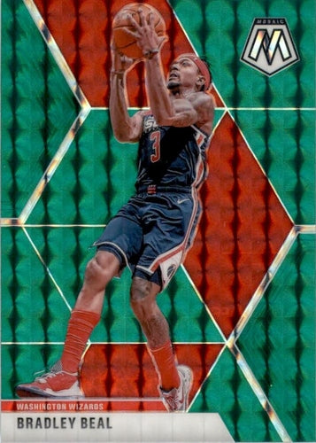 #132 Bradley Beal - Washington Wizards - 2019-20 Panini Mosaic - Green Prizm Basketball