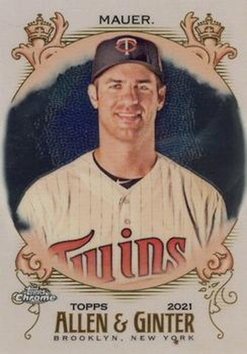 #132 Joe Mauer - Minnesota Twins - 2021 Topps Allen & Ginter Chrome Baseball
