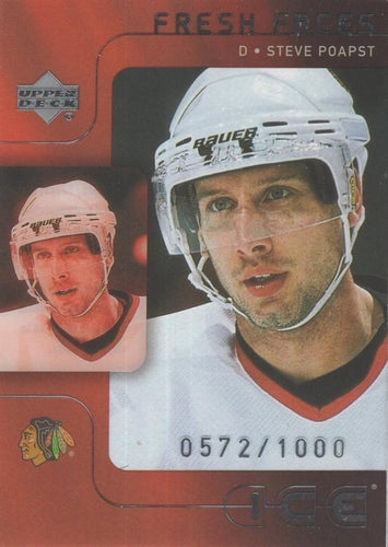 #132 Steve Poapst - Chicago Blackhawks - 2001-02 Upper Deck Ice Hockey