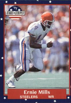 #132 Ernie Mills - Pittsburgh Steelers - 1991 Fleer Stars 'n Stripes Football