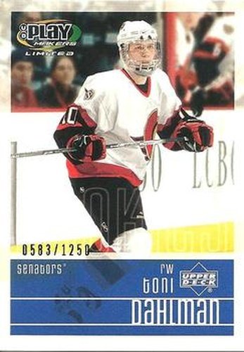 #132 Toni Dahlman - Ottawa Senators - 2001-02 Upper Deck Playmakers Hockey