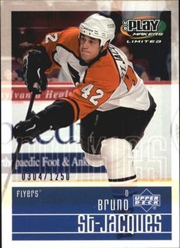 #133 Bruno St. Jacques - Philadelphia Flyers - 2001-02 Upper Deck Playmakers Hockey