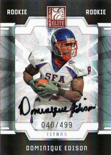 #133 Dominique Edison - Tennessee Titans - 2009 Donruss Elite Football