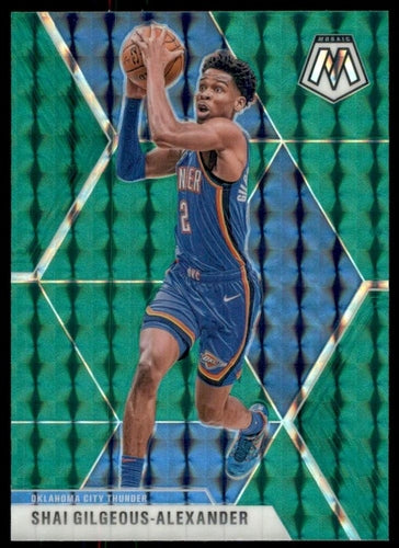 #133 Shai Gilgeous-Alexander - Oklahoma City Thunder - 2019-20 Panini Mosaic - Green Prizm Basketball