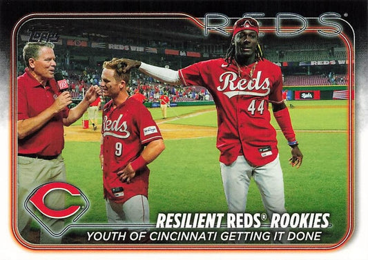 #133 Resilient Reds Rookies: Youth of Cincinnati Getting It Down - Cincinnati Reds - 2024 Topps Baseball