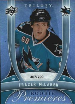 #134 Frazer McLaren - San Jose Sharks - 2009-10 Upper Deck Trilogy Hockey