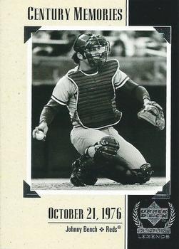 #134 Johnny Bench - Cincinnati Reds - 1999 Upper Deck Century Legends Baseball