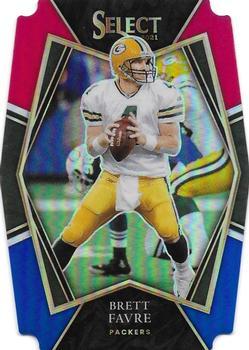 #135 Brett Favre - Green Bay Packers - 2021 Panini Select - Red and Blue Prizm Die Cut Football