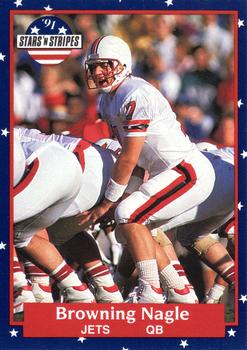 #135 Browning Nagle - New York Jets - 1991 Fleer Stars 'n Stripes Football