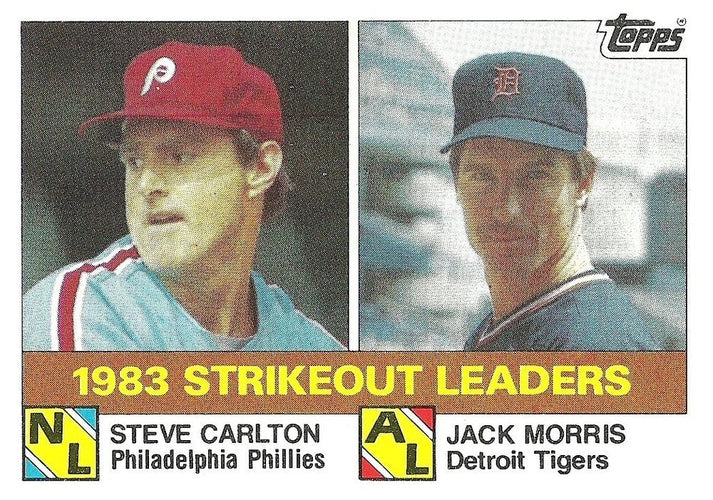 #136 1983 Strikeout Leaders Steve Carlton / Jack Morris - Philadelphia Phillies / Detroit Tigers - 1984 Topps Baseball