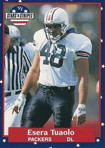 #136 Esera Tuaolo - Green Bay Packers - 1991 Fleer Stars 'n Stripes Football
