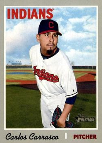 #136 Carlos Carrasco - San Francisco Giants - 2019 Topps Heritage Baseball