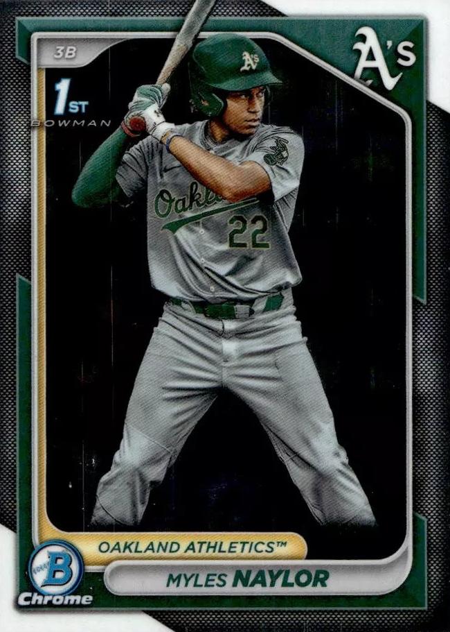 #BCP-136 Myles Naylor - Oakland Athletics - 2024 Bowman - Chrome Prospects Baseball