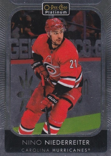 #136 Nino Niederreiter - Carolina Hurricanes - 2021-22 O-Pee-Chee Platinum Hockey