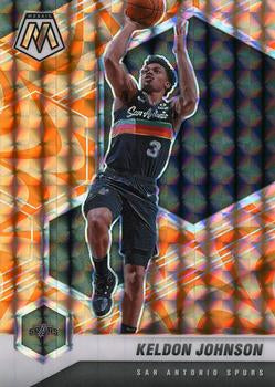 #136 Keldon Johnson - San Antonio Spurs - 2020-21 Panini Mosaic - Mosaic Reactive Orange Basketball
