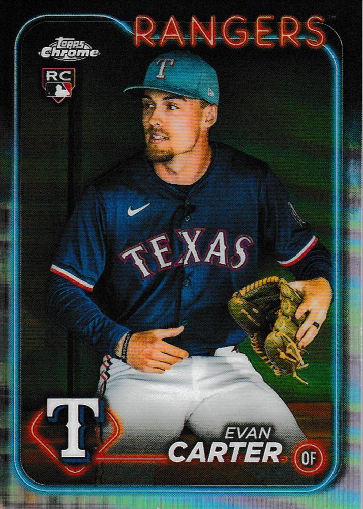 #136b Evan Carter - Texas Rangers - 2024 Topps Chrome Baseball