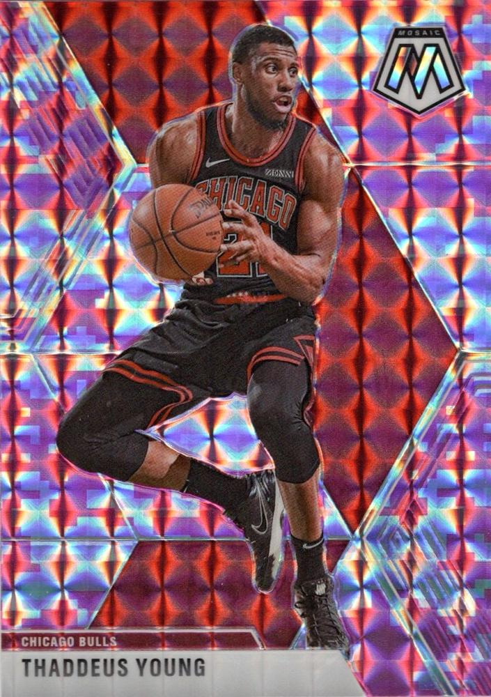 #137 Thaddeus Young - Chicago Bulls - 2019-20 Panini Mosaic - Camo Pink Basketball