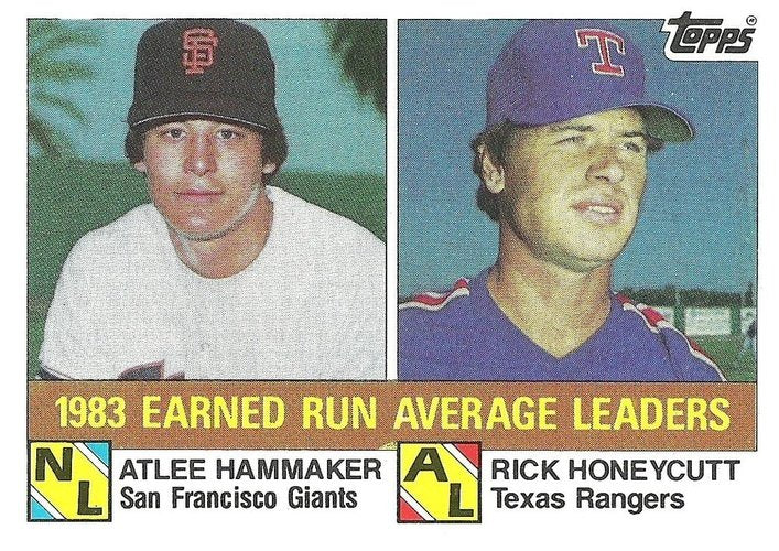 #137 1983 Earned Run Average Leaders Atlee Hammaker / Rick Honeycutt - San Francisco Giants / Texas Rangers - 1984 Topps Baseball