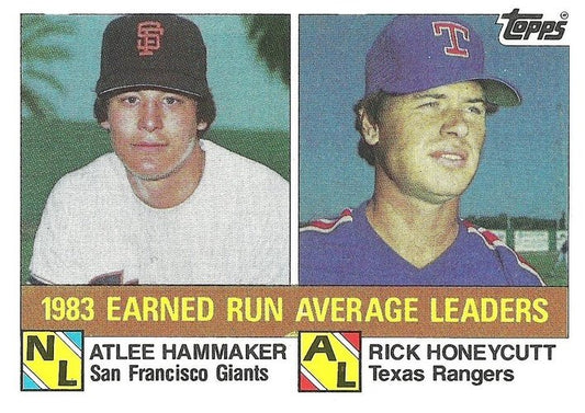 #137 1983 Earned Run Average Leaders Atlee Hammaker / Rick Honeycutt - San Francisco Giants / Texas Rangers - 1984 Topps Baseball