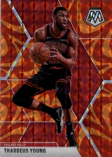 #137 Thaddeus Young - Chicago Bulls - 2019-20 Panini Mosaic - Reactive Orange Basketball