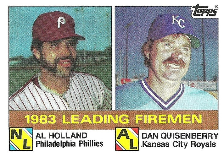 #138 1983 Leading Firemen Al Holland / Dan Quisenberry - Philadelphia Phillies / Kansas City Royals - 1984 Topps Baseball