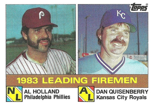 #138 1983 Leading Firemen Al Holland / Dan Quisenberry - Philadelphia Phillies / Kansas City Royals - 1984 Topps Baseball
