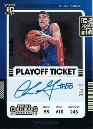 #138b Luka Garza - Detroit Pistons - 2021-22 Panini Contenders Basketball