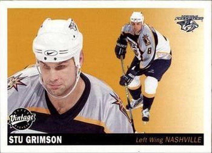 #139 Stu Grimson - Nashville Predators - 2002-03 Upper Deck Vintage Hockey