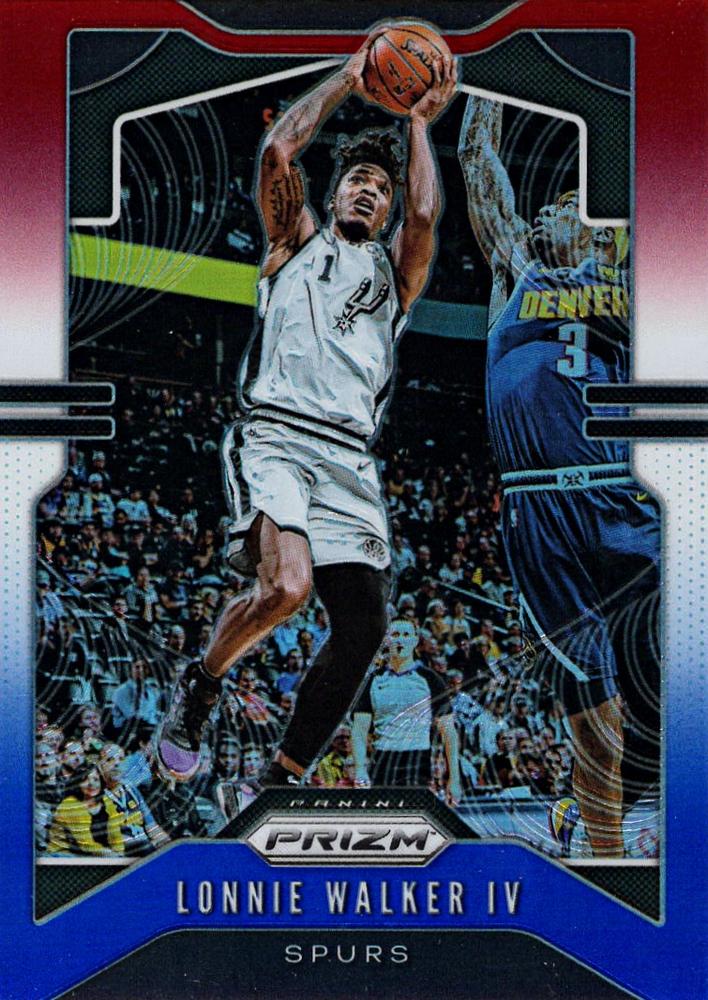 #139 Lonnie Walker IV - San Antonio Spurs - 2019-20 Panini Prizm - Prizms Red White and Blue Basketball