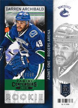 #139 Darren Archibald - Vancouver Canucks - 2013-14 Panini Contenders Hockey