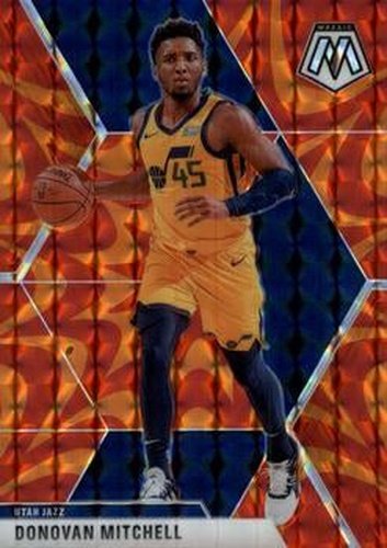 #13 Donovan Mitchell - Utah Jazz - 2019-20 Panini Mosaic - Reactive Orange Basketball