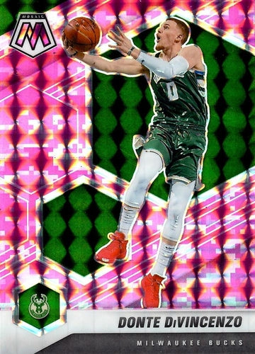 #13 Donte DiVincenzo - Milwaukee Bucks - 2020-21 Panini Mosaic - Mosaic Camo Pink Basketball