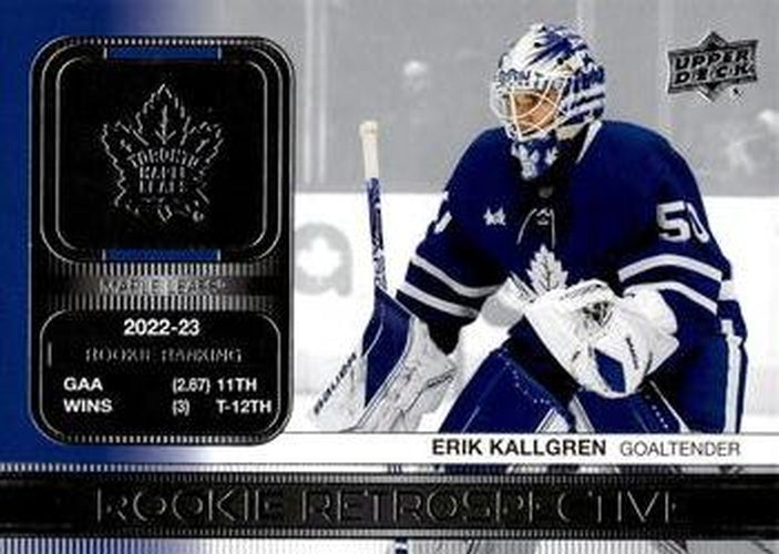 #RR-13 Erik Kallgren - Toronto Maple Leafs - 2023-24 Upper Deck - Rookie Retrospective Hockey