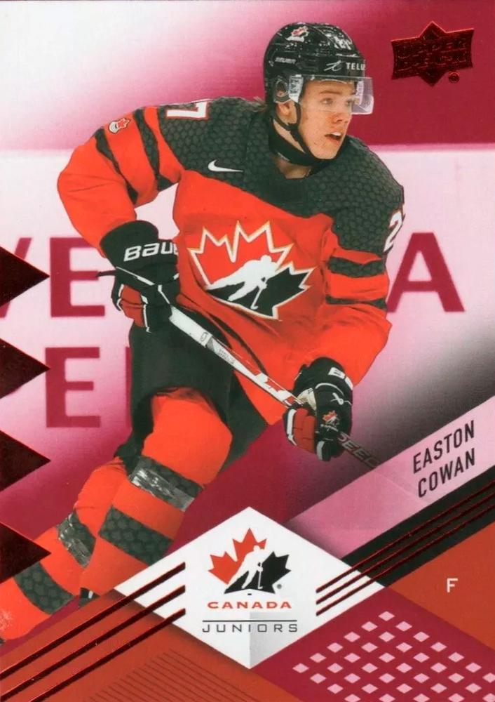 #13 Easton Cowan - Canada - 2024 Upper Deck Team Canada Juniors - Red Foil Hockey
