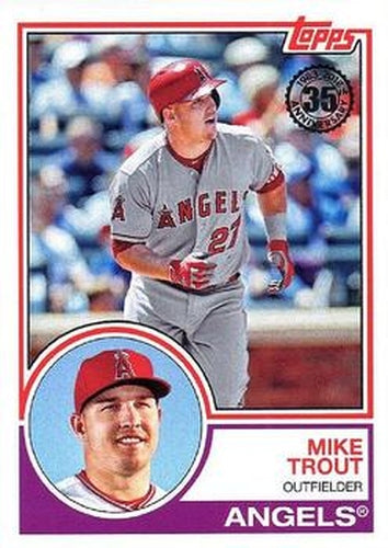 #83-13 Mike Trout - Los Angeles Angels - 2018 Topps - 1983 Topps Baseball 35th Anniversary Baseball