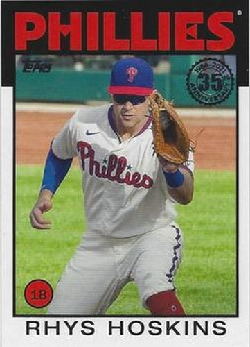 #86B-13 Rhys Hoskins - Philadelphia Phillies - 2021 Topps Update - 1986 Topps Baseball 35th Anniversary Baseball