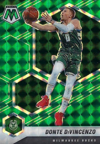 #13 Donte DiVincenzo - Milwaukee Bucks - 2020-21 Panini Mosaic - Mosaic Green Basketball