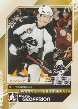 #140 Blake Geoffrion - Milwaukee Admirals - 2010-11 In The Game Heroes and Prospects Hockey