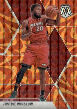 #140 Justise Winslow - Miami Heat - 2019-20 Panini Mosaic - Reactive Orange Basketball