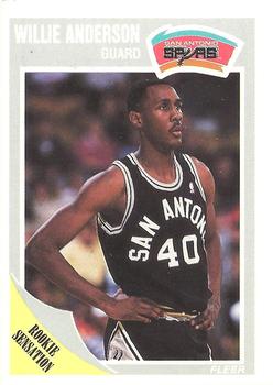 #140 Willie Anderson - San Antonio Spurs - 1989-90 Fleer Basketball