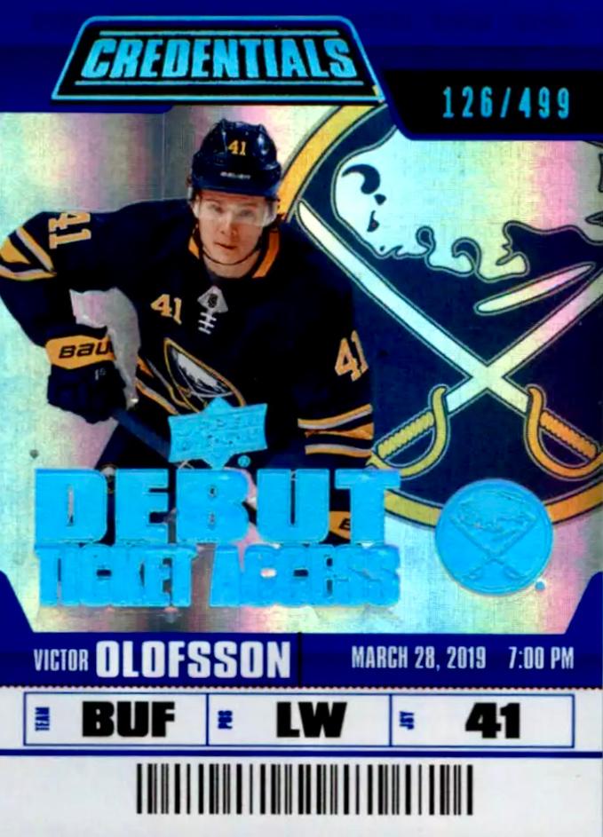 #140 Victor Olofsson - Buffalo Sabres - 2019-20 Upper Deck Credentials Hockey