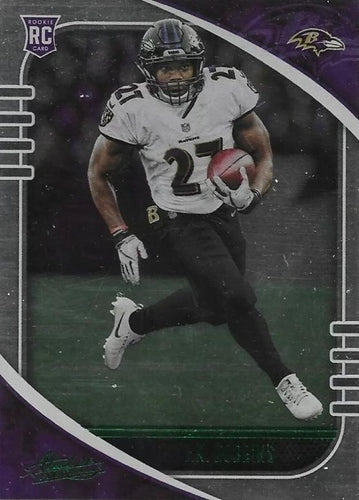 #141 J.K. Dobbins - Baltimore Ravens - 2020 Panini Absolute - Green Football