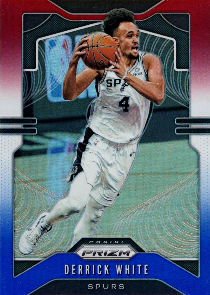 #141 Derrick White - San Antonio Spurs - 2019-20 Panini Prizm - Prizms Red White and Blue Basketball