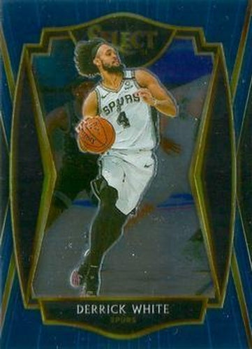 #141 Derrick White - San Antonio Spurs - 2020-21 Panini Select - Blue Basketball