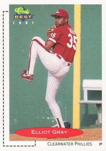 #141 Elliott Gray - Clearwater Phillies - 1991 Classic Best Baseball