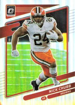 #141 Nick Chubb - Cleveland Browns - 2021 Donruss Optic - Holo Football