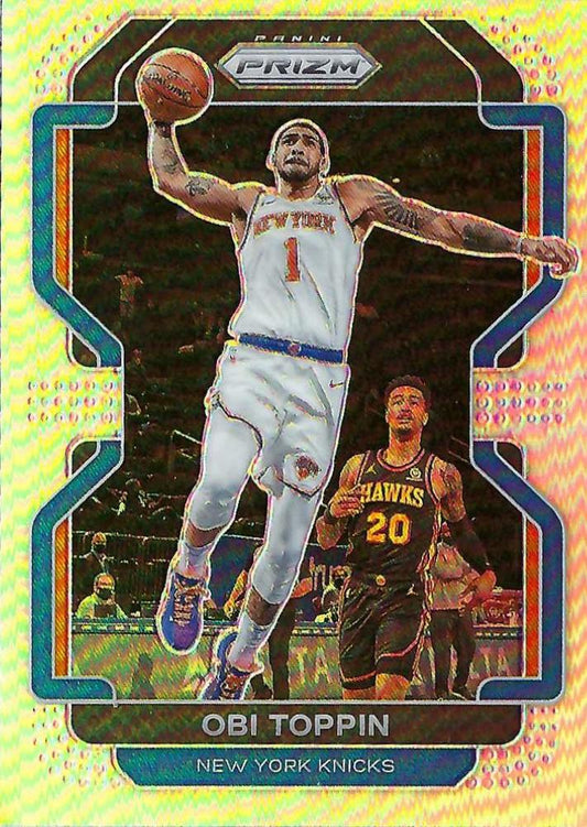 #141 Obi Toppin - New York Knicks - 2021-22 Panini Prizm - Silver Basketball