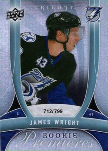#142 James Wright - Tampa Bay Lightning - 2009-10 Upper Deck Trilogy Hockey