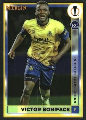 #142 Victor Boniface - Royale Union Saint-Gilloise - 2022-23 Merlin Chrome UEFA Club Competitions Soccer